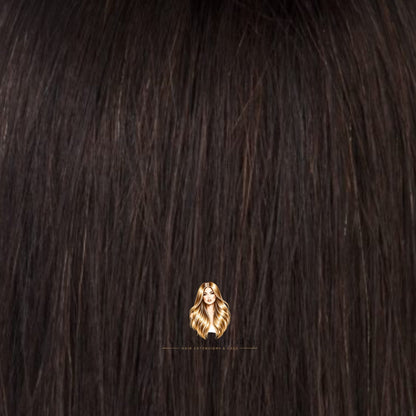 Extension house clip-in extensions in kleur #2 donkerbruin, gemaakt van 100% Remy human hair voor natuurlijk volume.