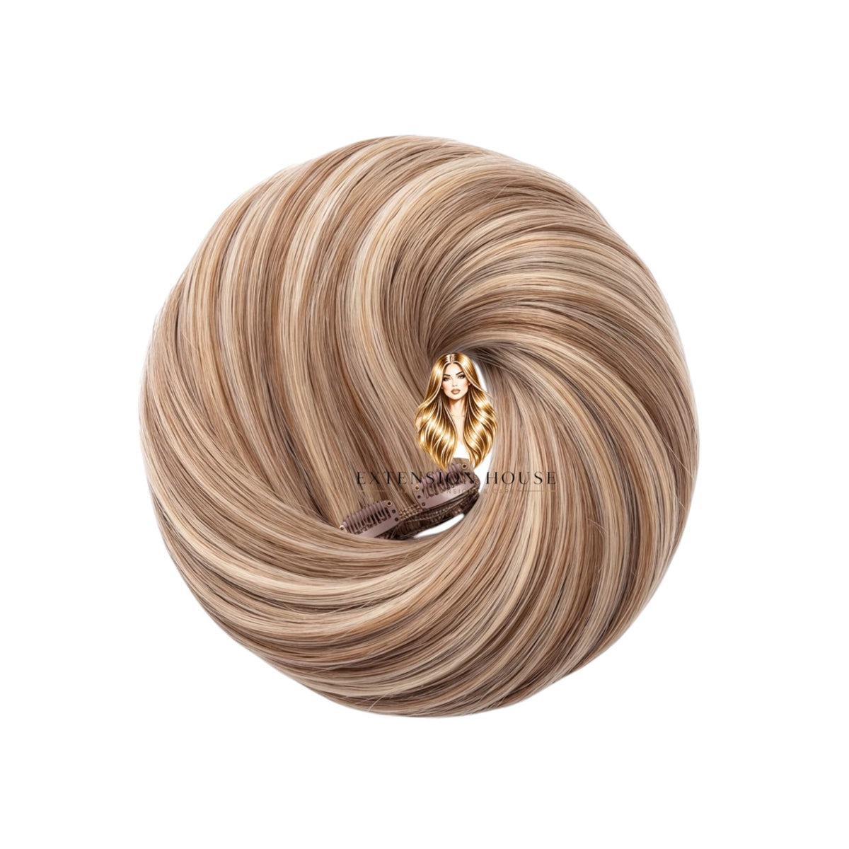 Extension house clip-in extensions in honingblond highlight kleur 24/8 gemaakt van 100% Remy human hair