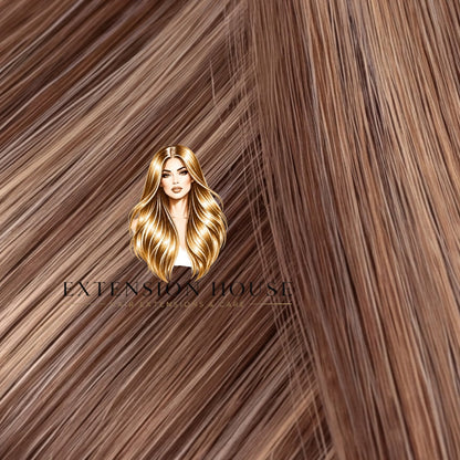 Extension house clip-in extensions in lichtbruin blond #6/20 van 100% human hair met natuurlijke highlights