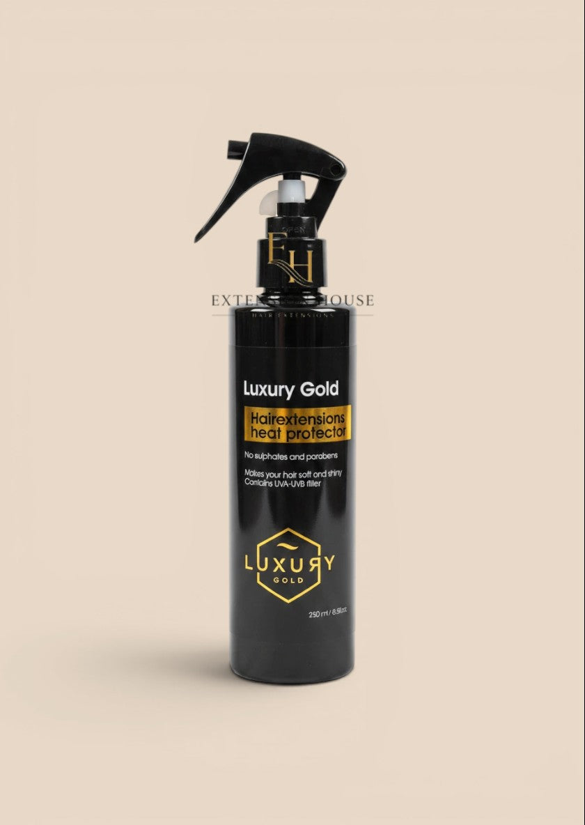 Extension house Luxury Gold Hairextensions Heat Protector spray 250ml voor bescherming tegen hitte en zonschade.