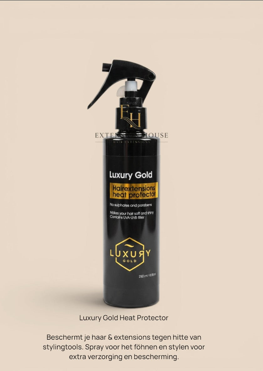 Extension house Luxury Gold Hairextensions Heat Protector spray 250ml voor bescherming tegen hitte en UV-straling