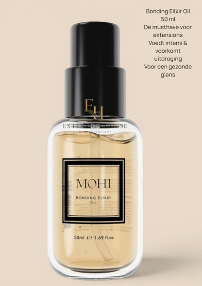Extension house MOHI Bonding Elixir haarolie in 50ml flesje voor intensieve voeding en glans van beschadigd haar.