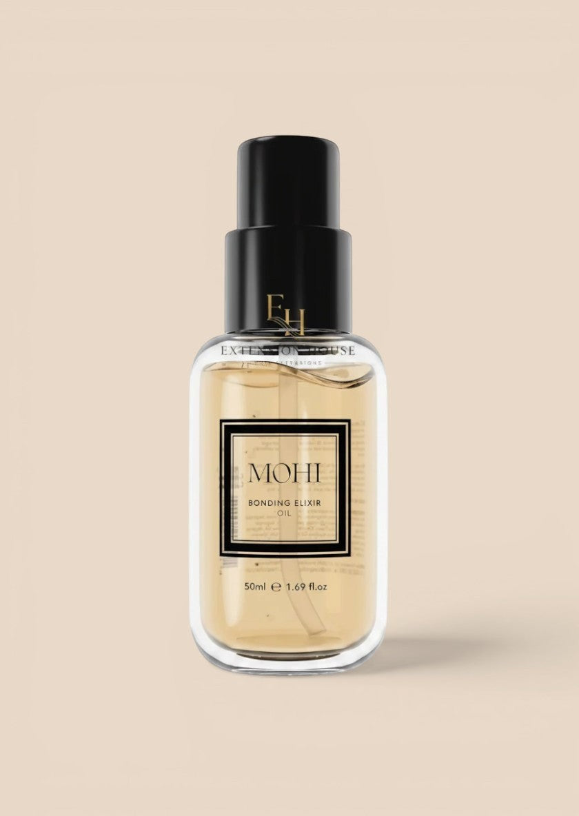 MOHI Bonding Elixir haarolie van Extension house in een glazen flesje van 50ml voor herstel en glans van het haar.