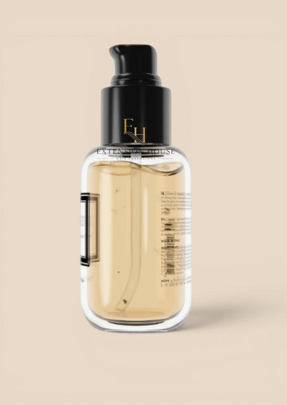 MOHI Bonding Elixir haarolie van Extension house in transparante fles met zwarte pomp voor herstel en glans.