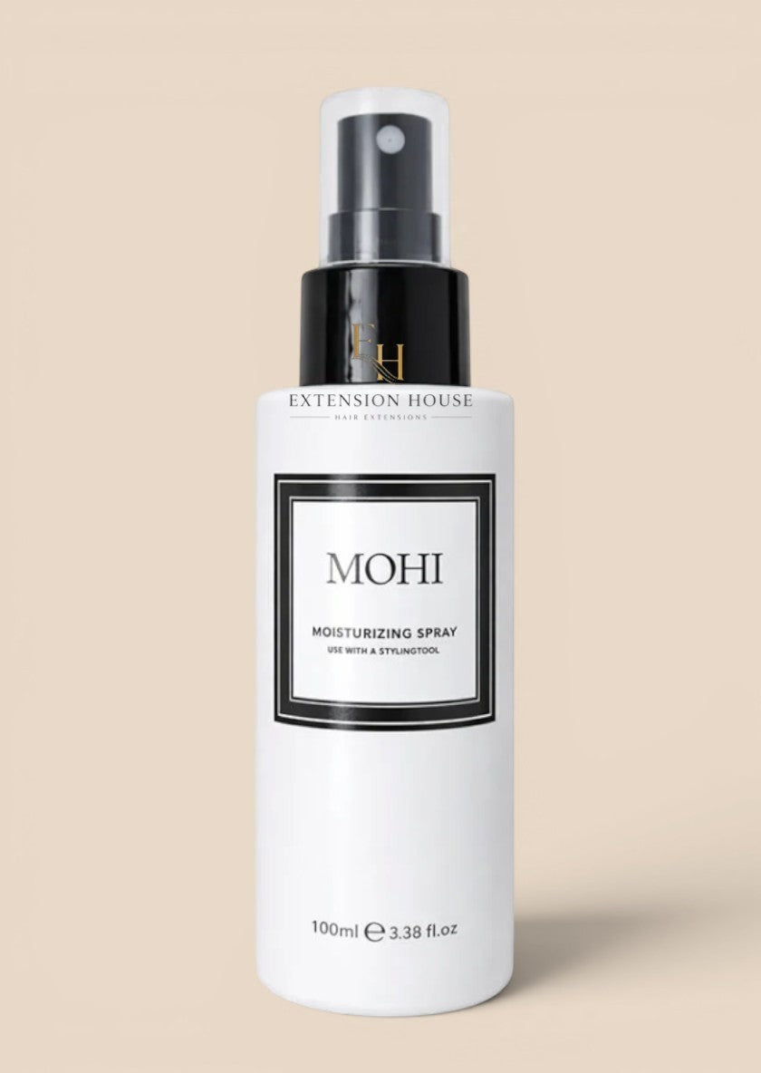 Extension house MOHI Moisturizing Spray in een witte fles van 100ml voor hydratatie en bescherming van haar en extensions