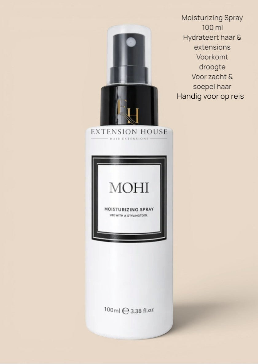 Extension house MOHI Moisturizing Spray voor stylingtools, 100ml, beschermt tegen hitte en droogheid.