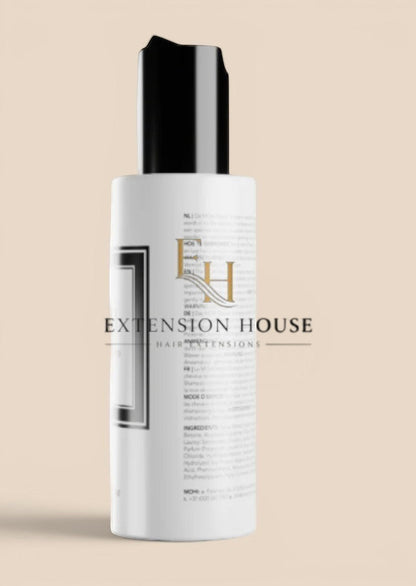 Extension house Mohi Repair Shampoo voor beschadigd haar, 250ml fles met zwarte dop.