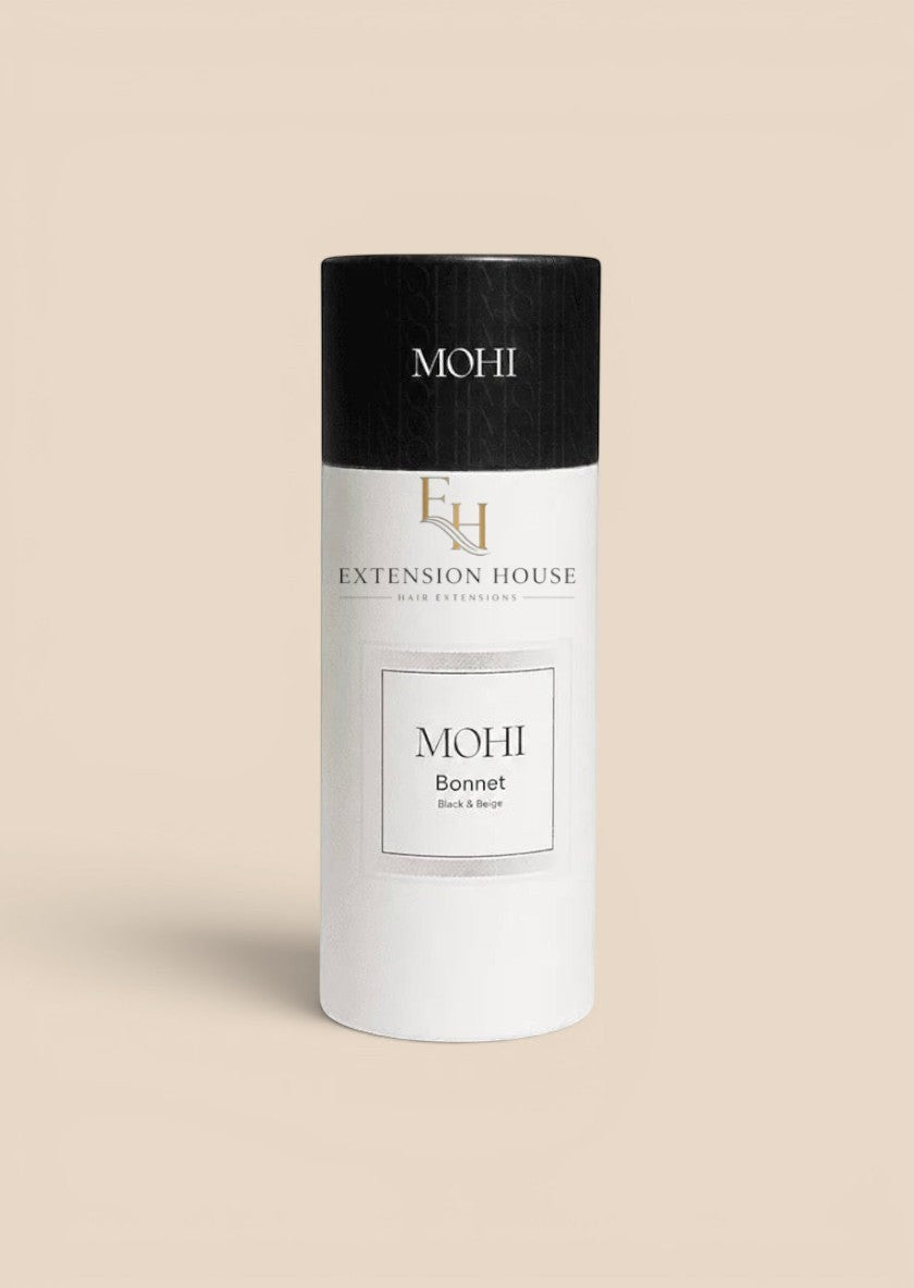 MOHI Satijnen Bonnet van Extension house in luxe verpakking voor bescherming van haar en extensions tijdens de slaap.
