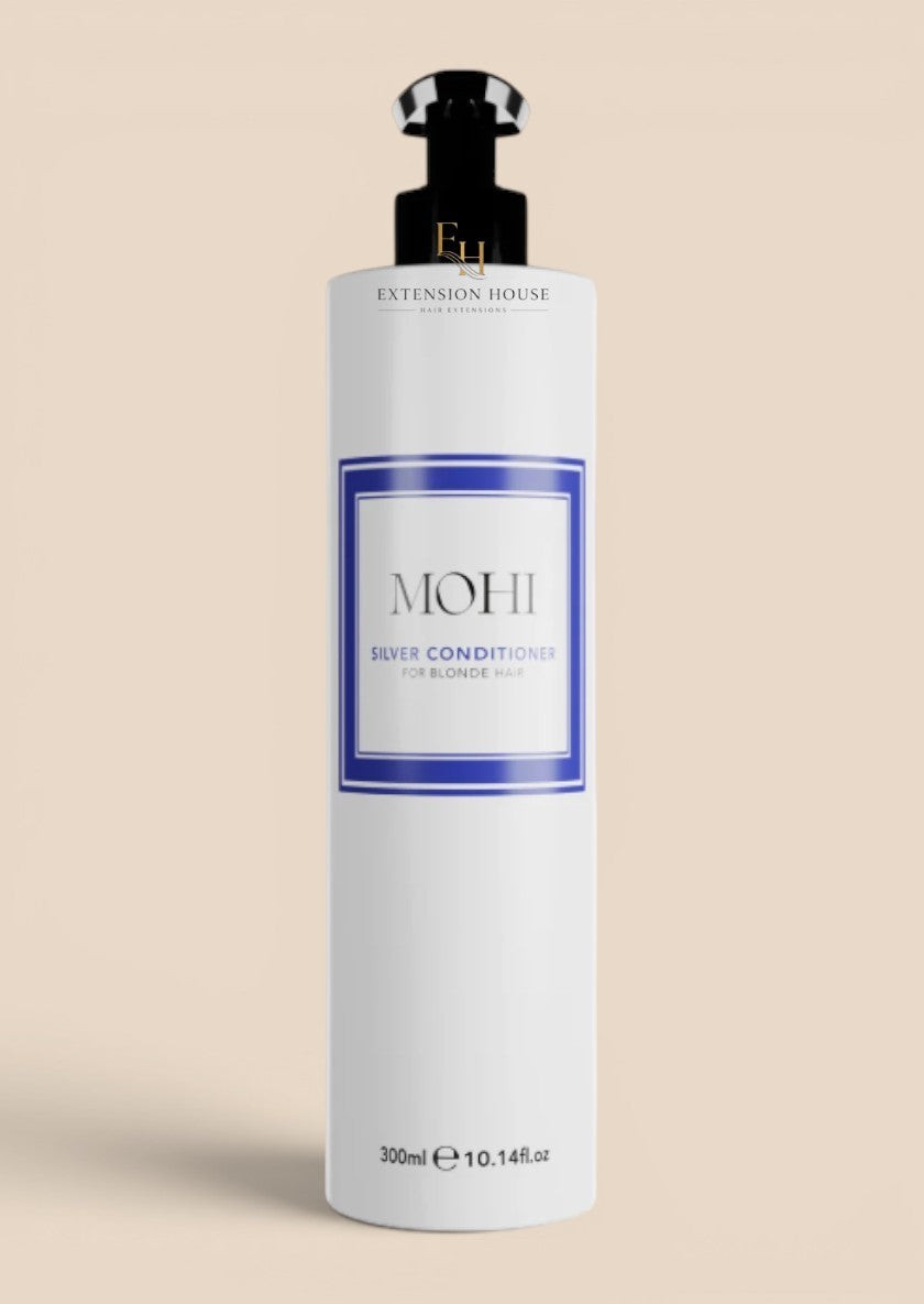 Extension house MOHI Silver Conditioner 300ml voor blond en gebleekt haar met voedende arganolie en keratine.
