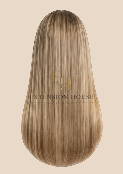 Extension house nanoring extensions #6/20 lichtbruin blonde highlight blend 100% human hair, lang en glanzend