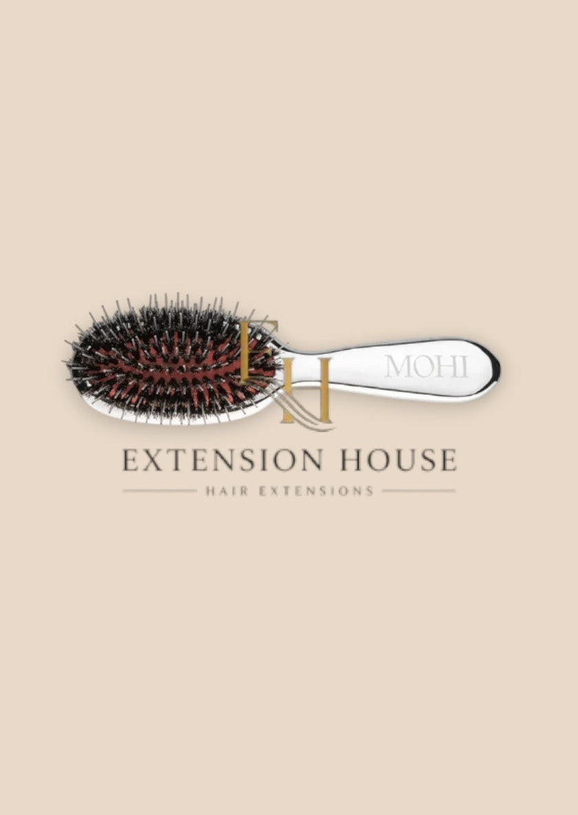 Extension House ovale haarborstel zilverkleurige handgreep