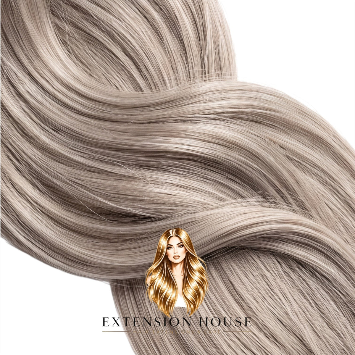 Extension house clip-in extensions in zilverblond 100% human hair voor extra volume en lengte